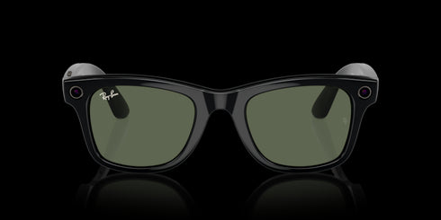 RAY-BAN Wayfarer Shiny Black W/g15 Green Accessories